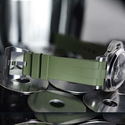 panerai green rubber strap.